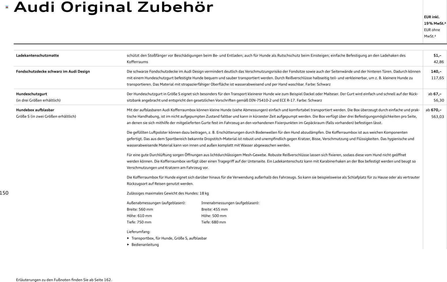 Audi Prospekt 	 - Seite 150 - gültig ab 28.10.2025