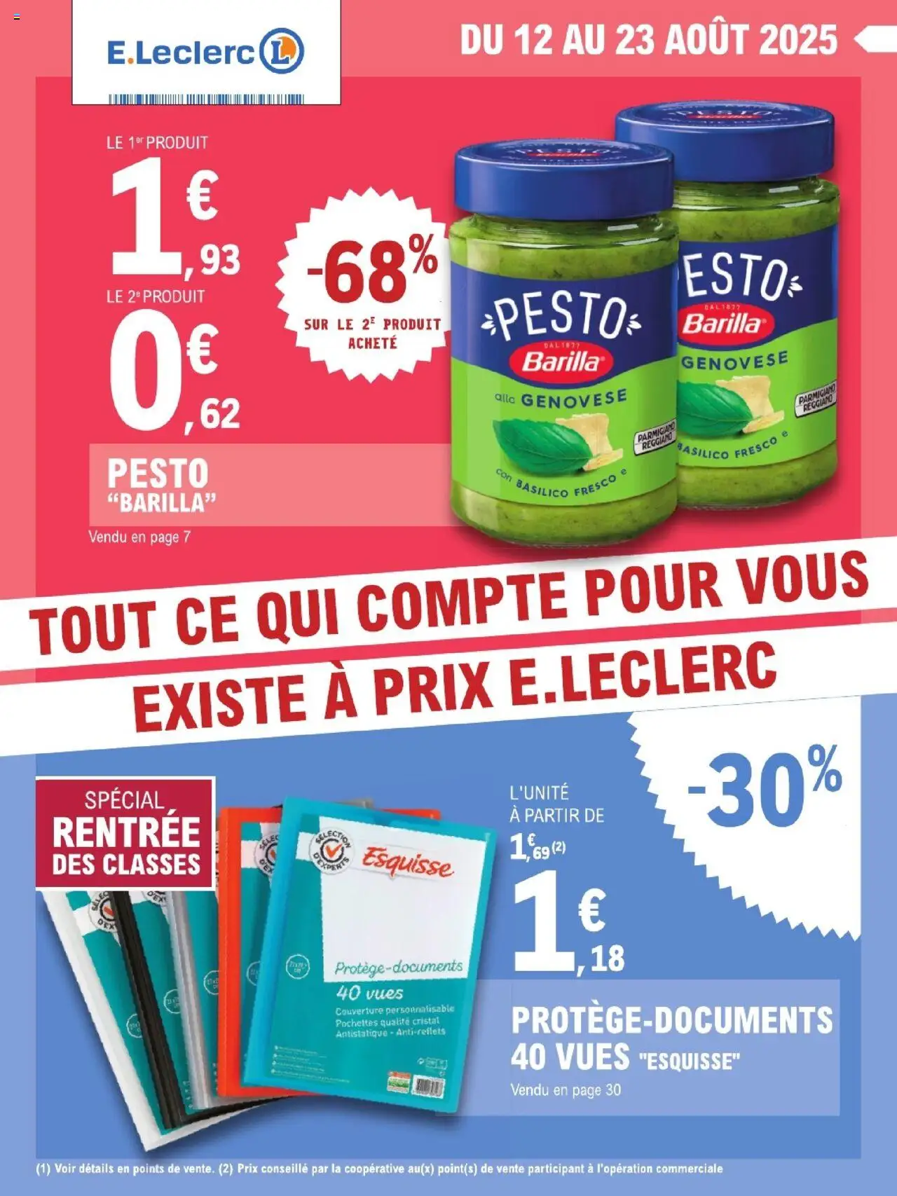 E.Leclerc catalogue semaine 34 - page 1 - valable à partir du 12/08/2025