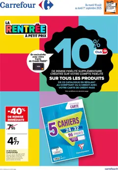 Aperçu Carrefour catalogue de la rentrée à petit prix  valable à partir du 19/08/2025