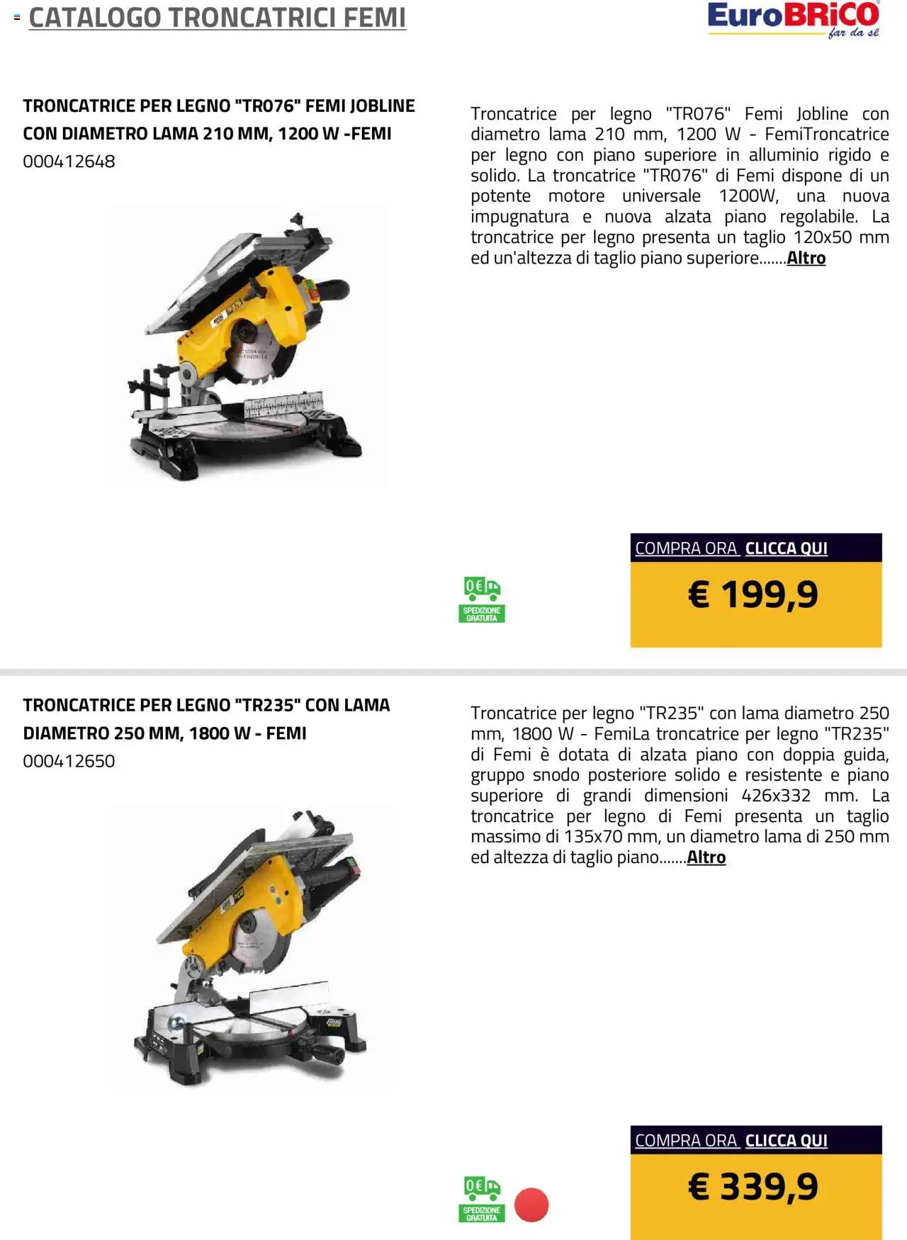 Eurobrico Troncatrici Femi catalogo - pagina 6 - valido dal 23/07/2025