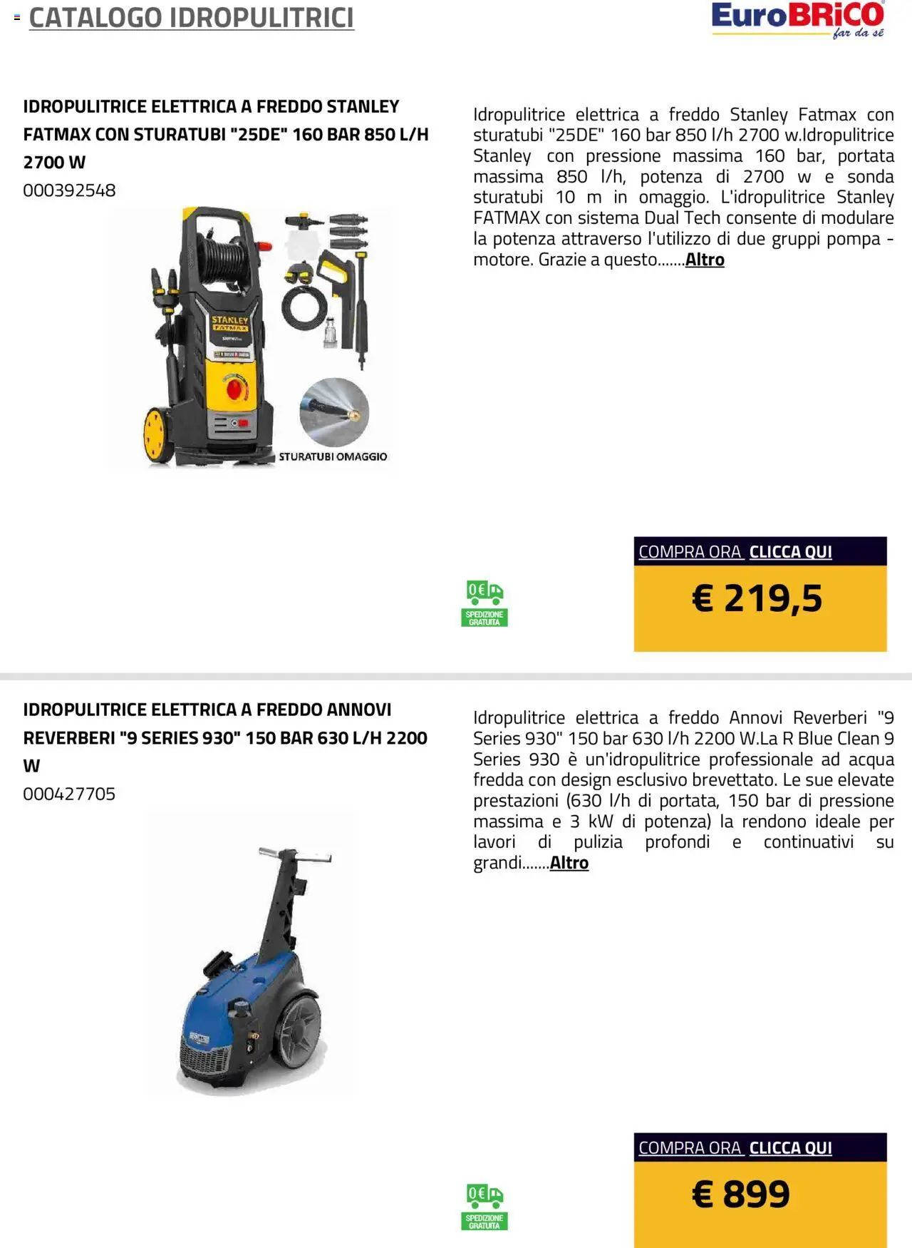 Eurobrico Idropulitrici catalogo - pagina 2 - valido dal 23/07/2025
