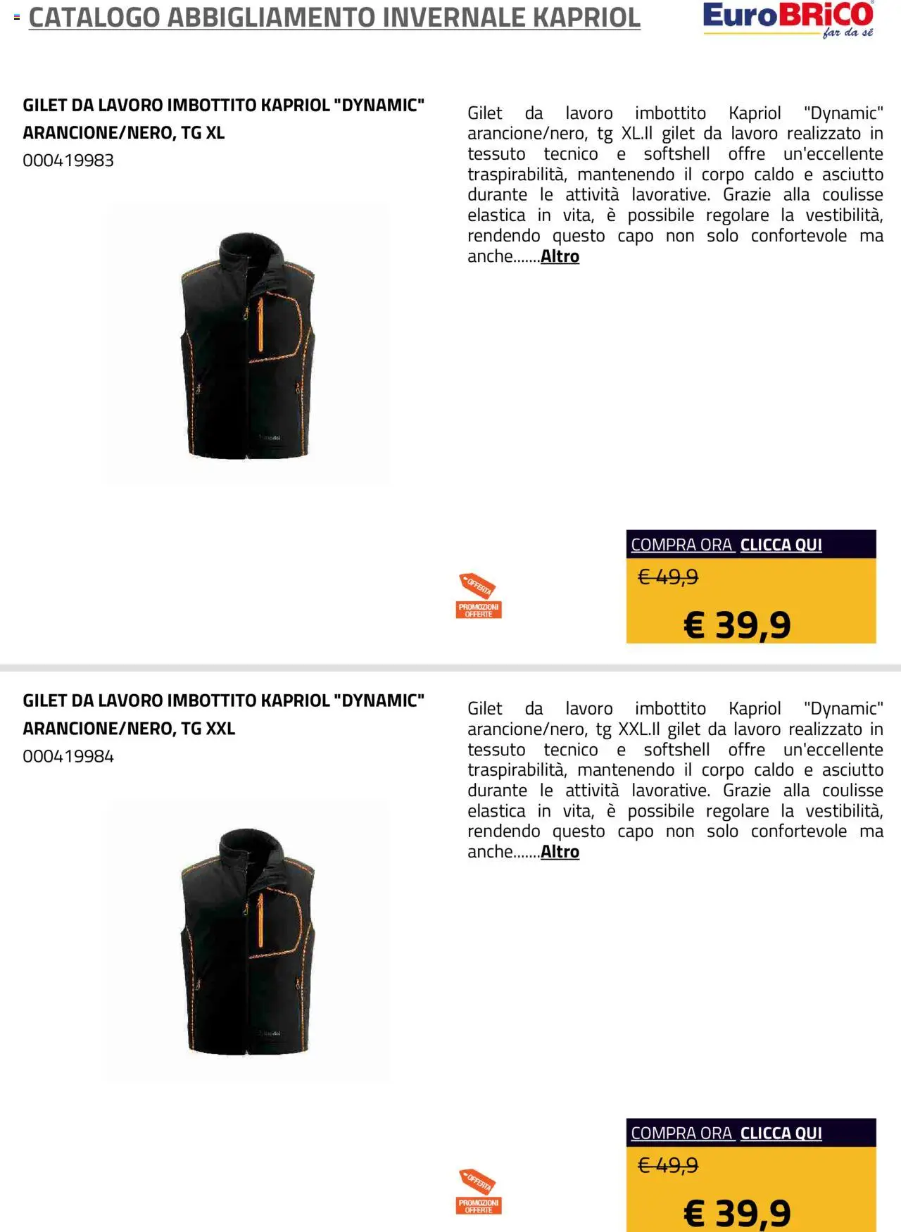 Eurobrico Abbigliamento Invernale Kapriol catalogo - pagina 3 - valido dal 23/07/2025