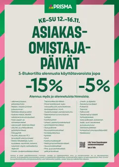 Esikatselu Prisma tarjoukset - AO-päivät voimassa alkaen 12/11/2025