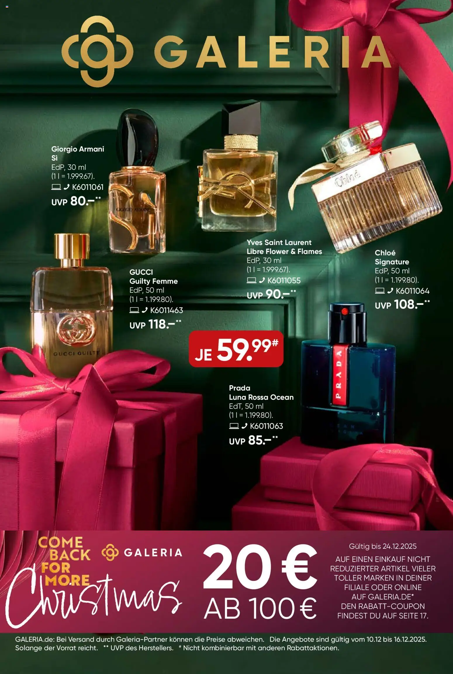 Galeria Karstadt Kaufhof Prospekt 	 - Seite 1 - gültig ab 10.12.2025