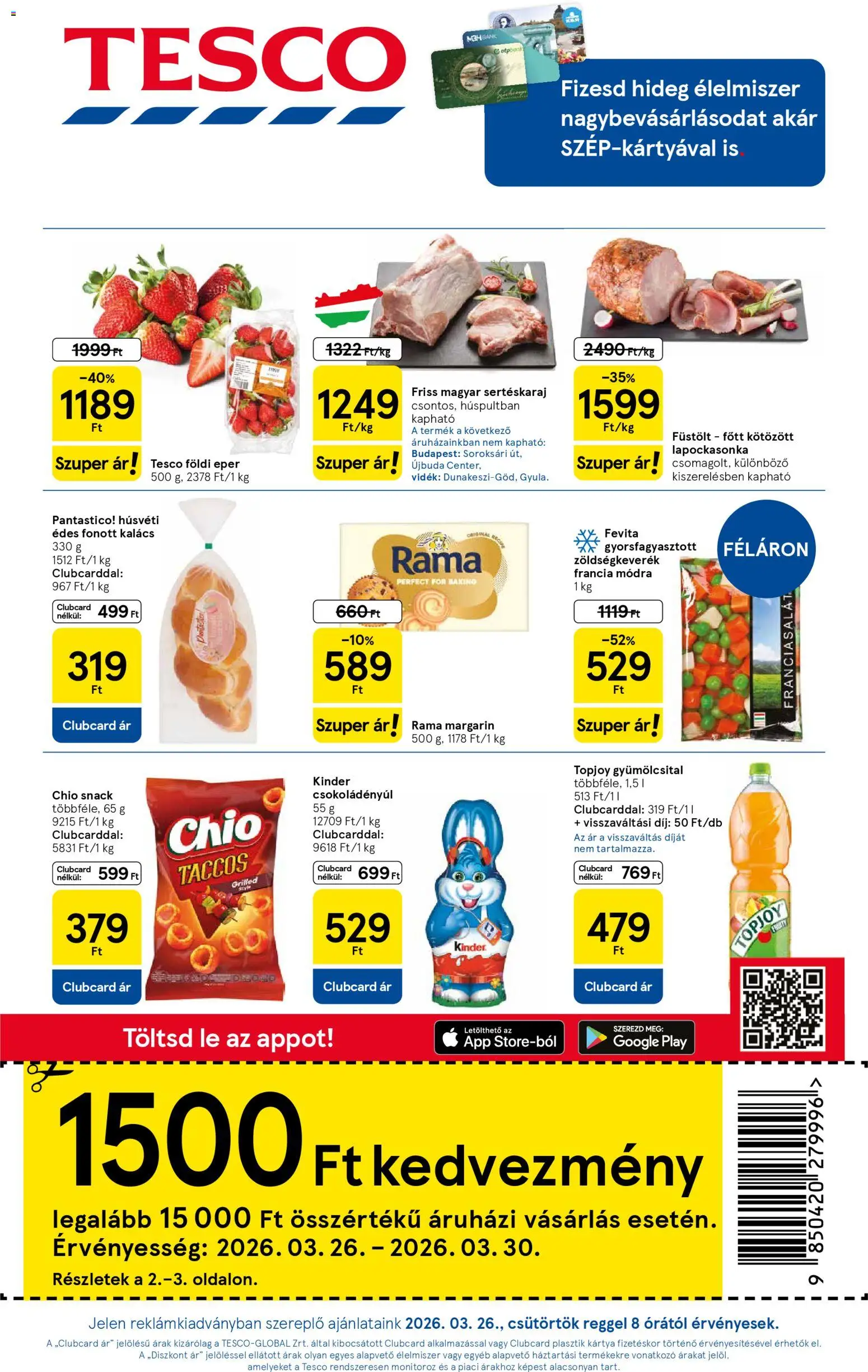 Tesco aktuális akciós újság - 1oldal - érvényes 2026.03.26.-tól