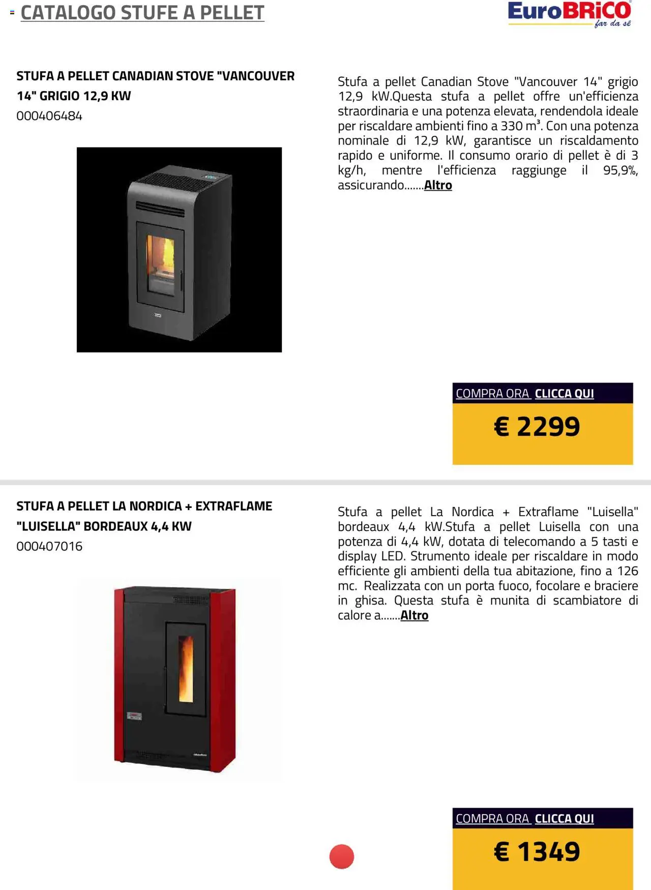 Eurobrico Stufe a Pellet catalogo - pagina 32 - valido dal 23/07/2025