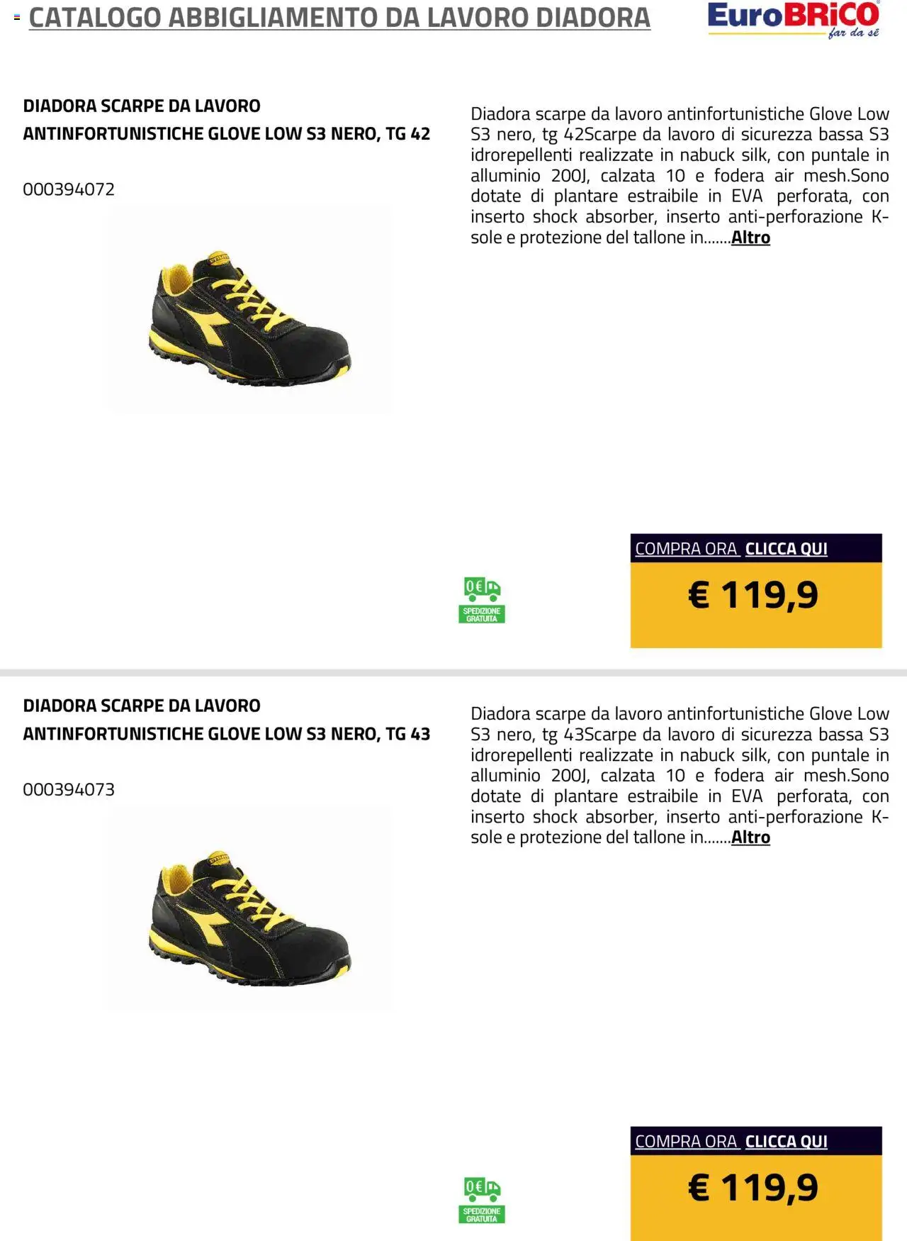 Eurobrico Abbigliamento da Lavoro Diadora catalogo - pagina 28 - valido dal 23/07/2025