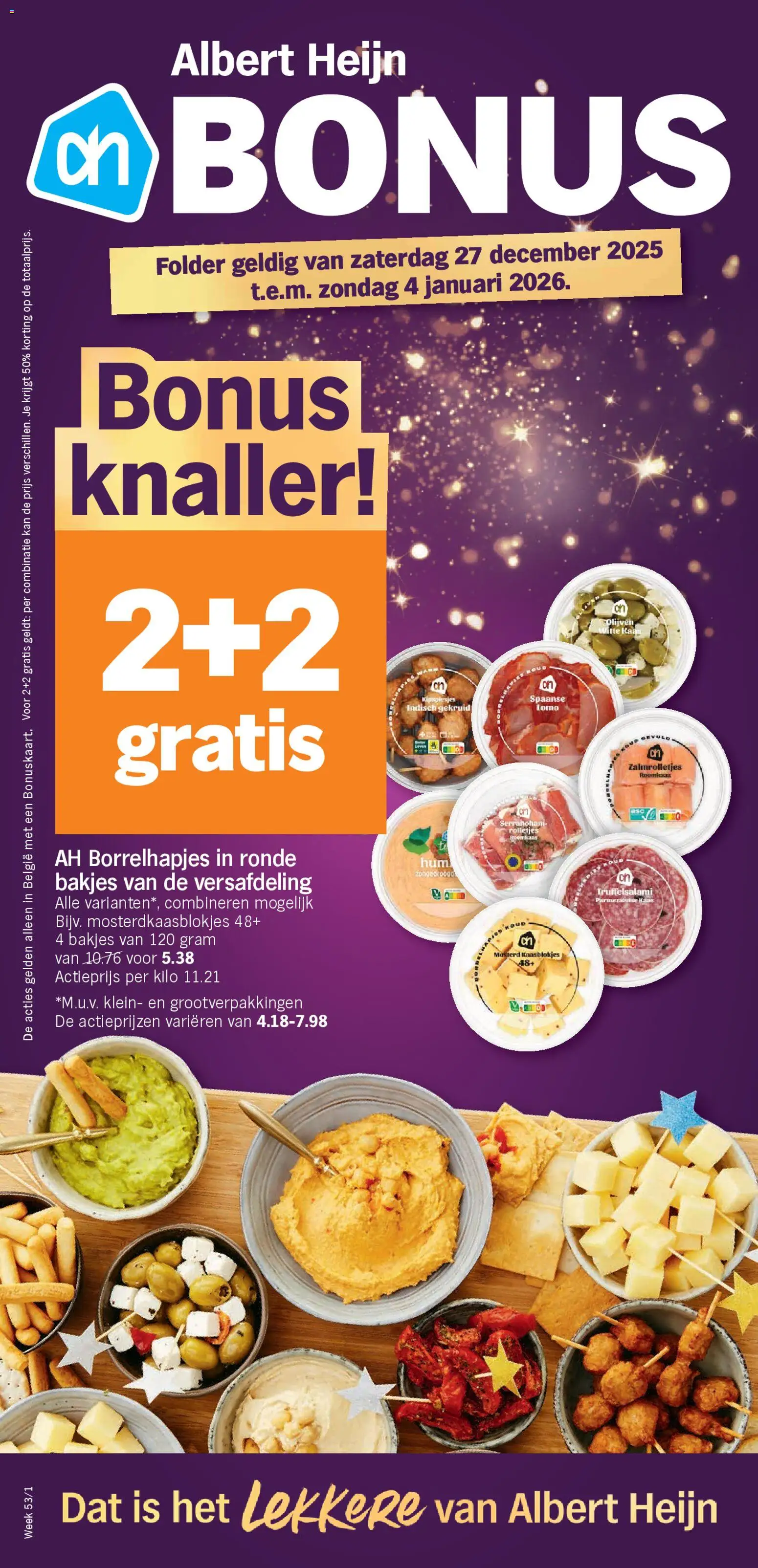 Albert Heijn folder week  / de la semaine 1 - pagina 1- geldig vanaf 27/12/2025