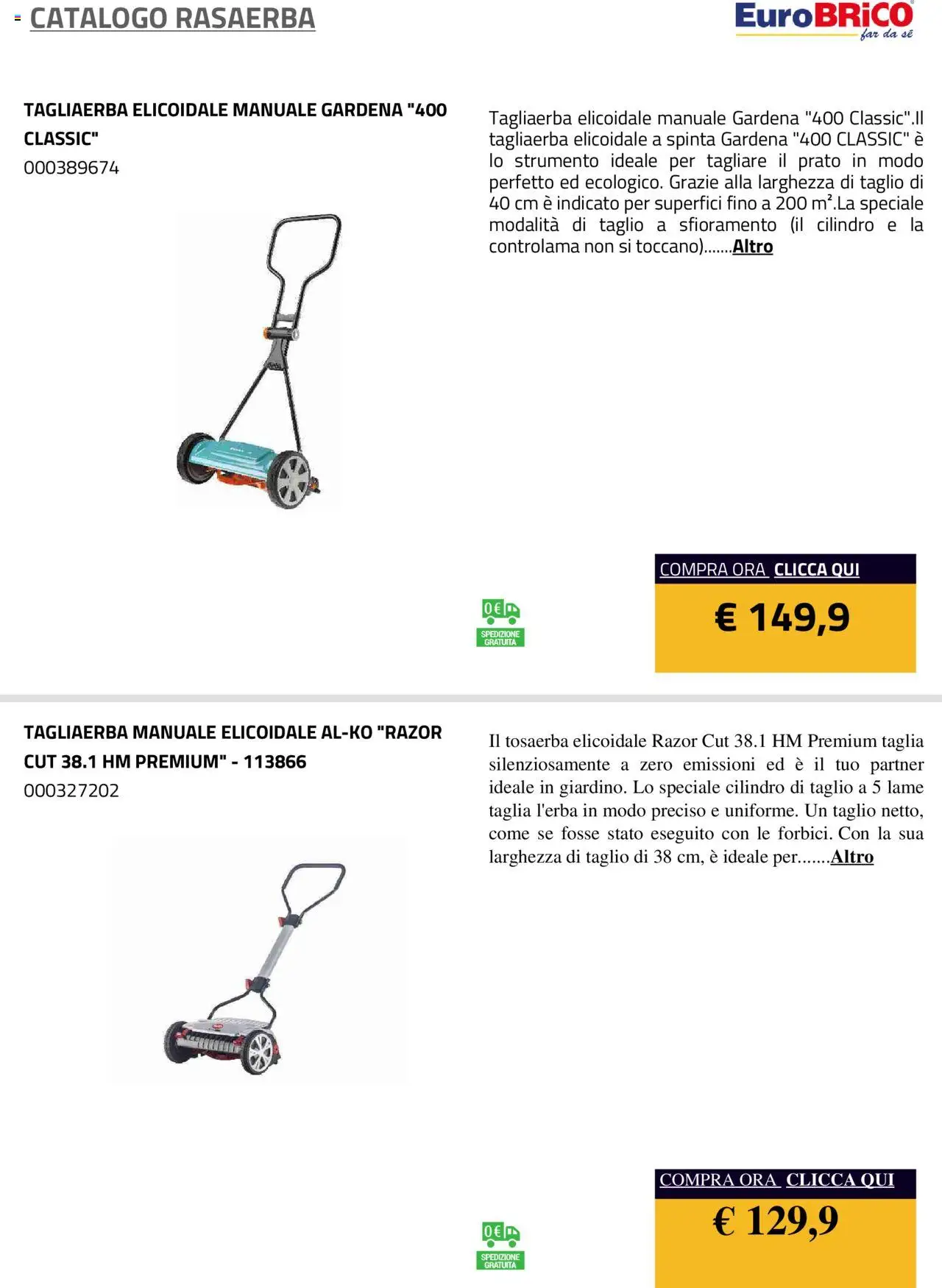 Eurobrico Rasaerba catalogo - pagina 44 - valido dal 23/07/2025