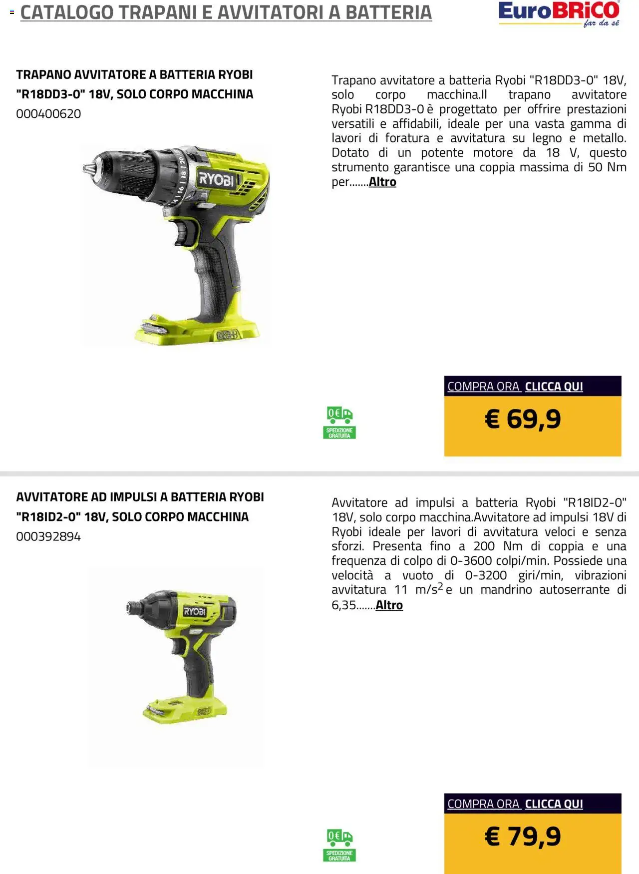 Eurobrico Trapani e Avvitatori a Batteria catalogo - pagina 2 - valido dal 23/07/2025