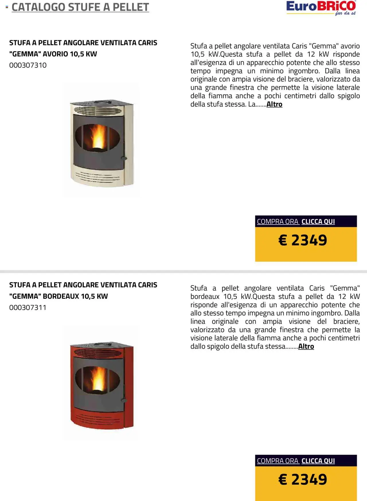 Eurobrico Stufe a Pellet catalogo - pagina 2 - valido dal 23/07/2025