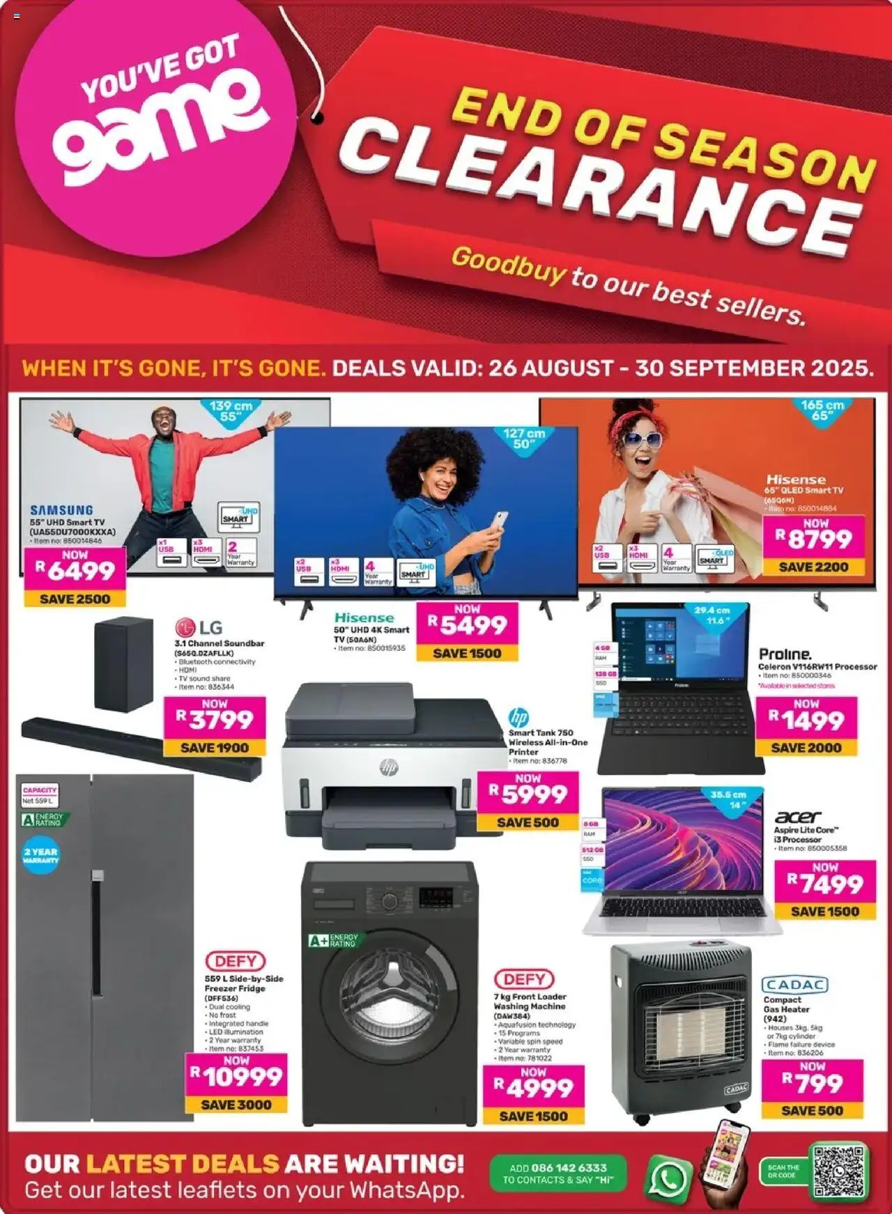 Game - End Of Season Clearance - page 1- valid from 26/08/2025