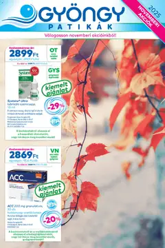 Előnézet Gyöngy Patikák Akciós újság érvényes 2025.11.01.-tól