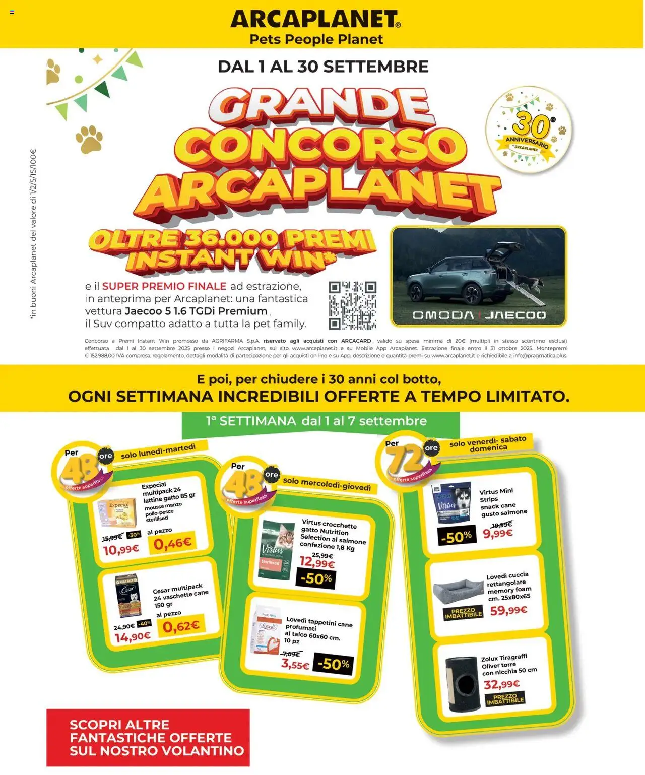 Volantino Arcaplanet	 - pagina 1 - valido dal 01/09/2025