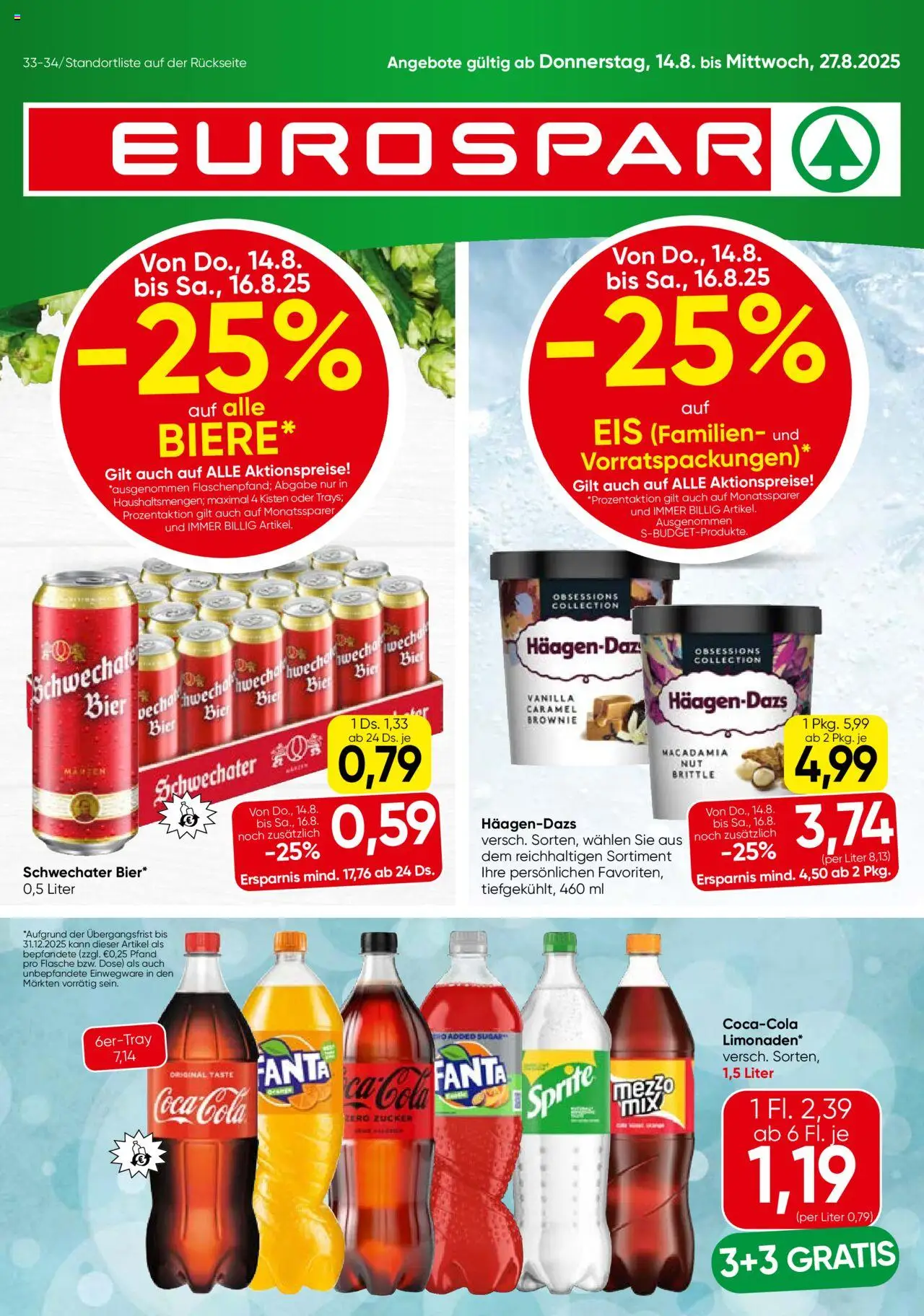 Eurospar Flugblatt - Seite 1- gültig ab 14.08.2025