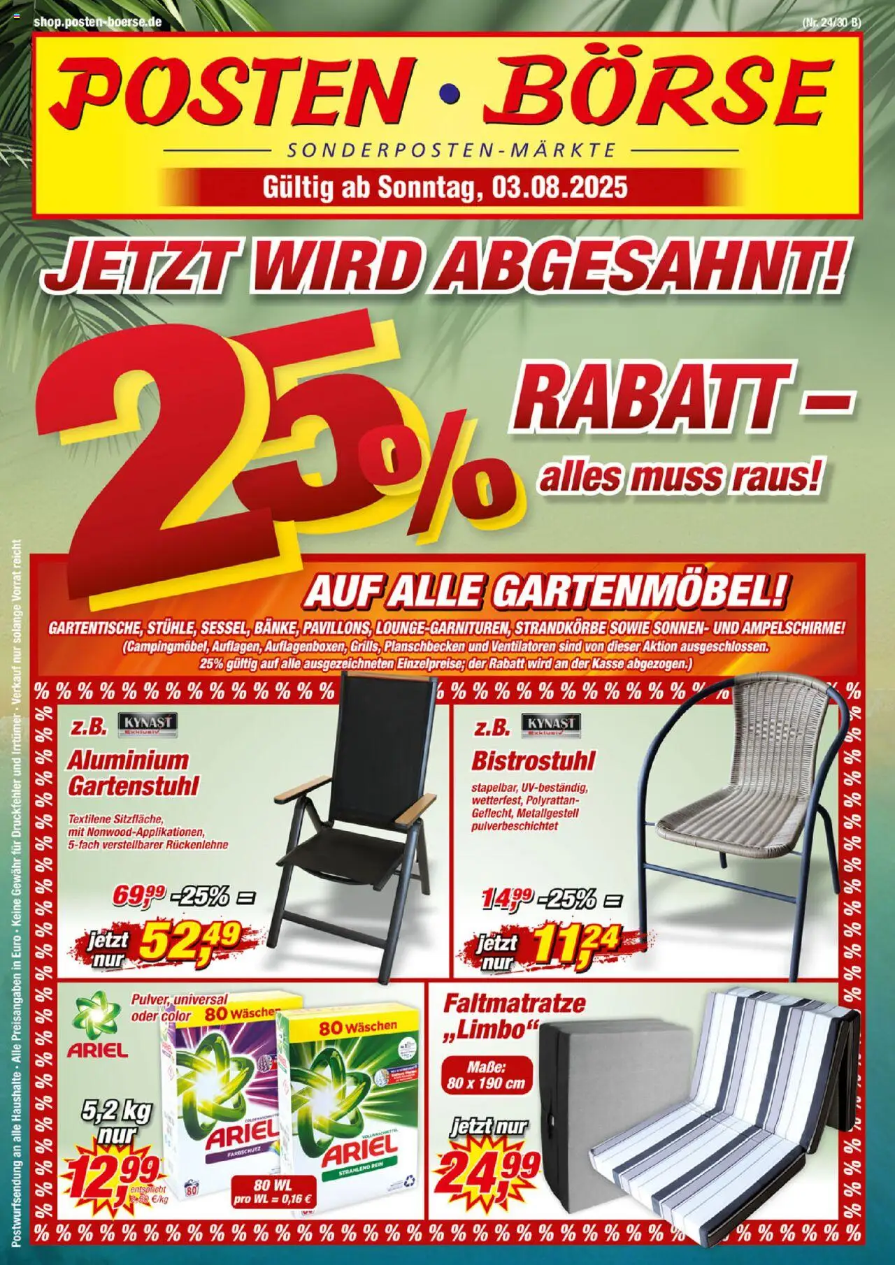 Posten Börse Prospekt 	 - Seite 1 - gültig ab 03.08.2025