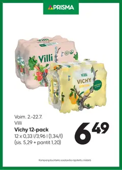 Esikatselu Prisma tarjoukset Villi Vichy voimassa alkaen 02/07/2025