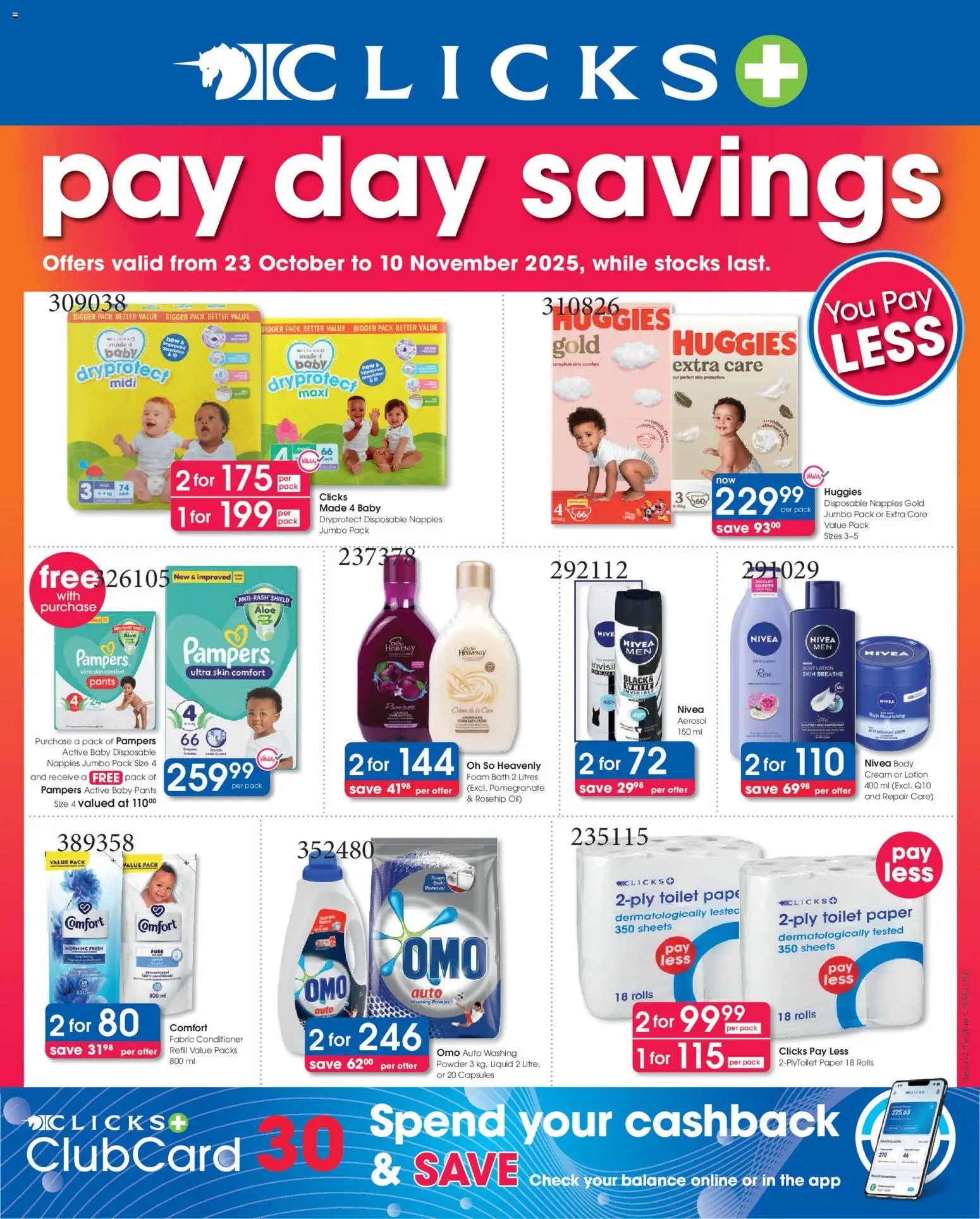 Clicks Specials - page 1- valid from 23/10/2025