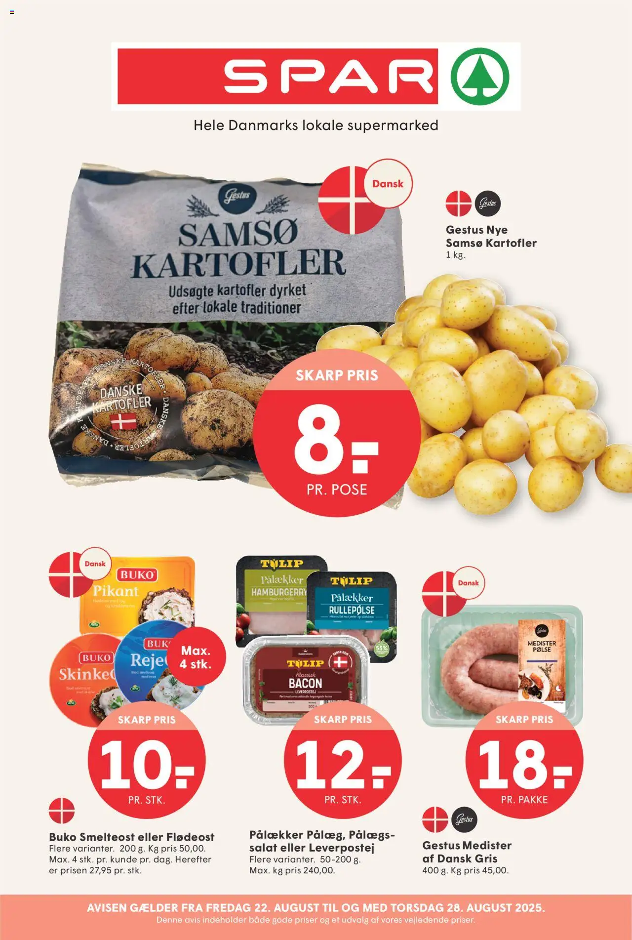 Spar - Tilbudsavis - side 1- gyldig fra 22/08/2025