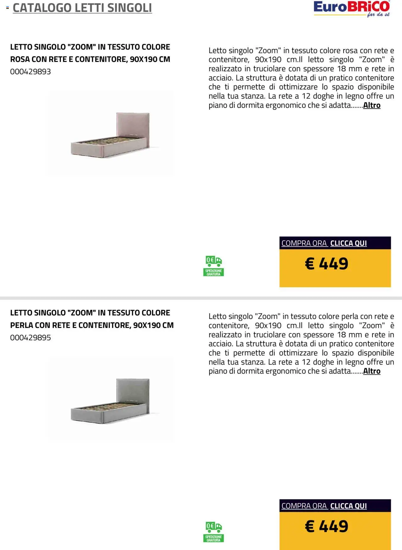 Eurobrico Letti Singoli catalogo - pagina 33 - valido dal 23/07/2025
