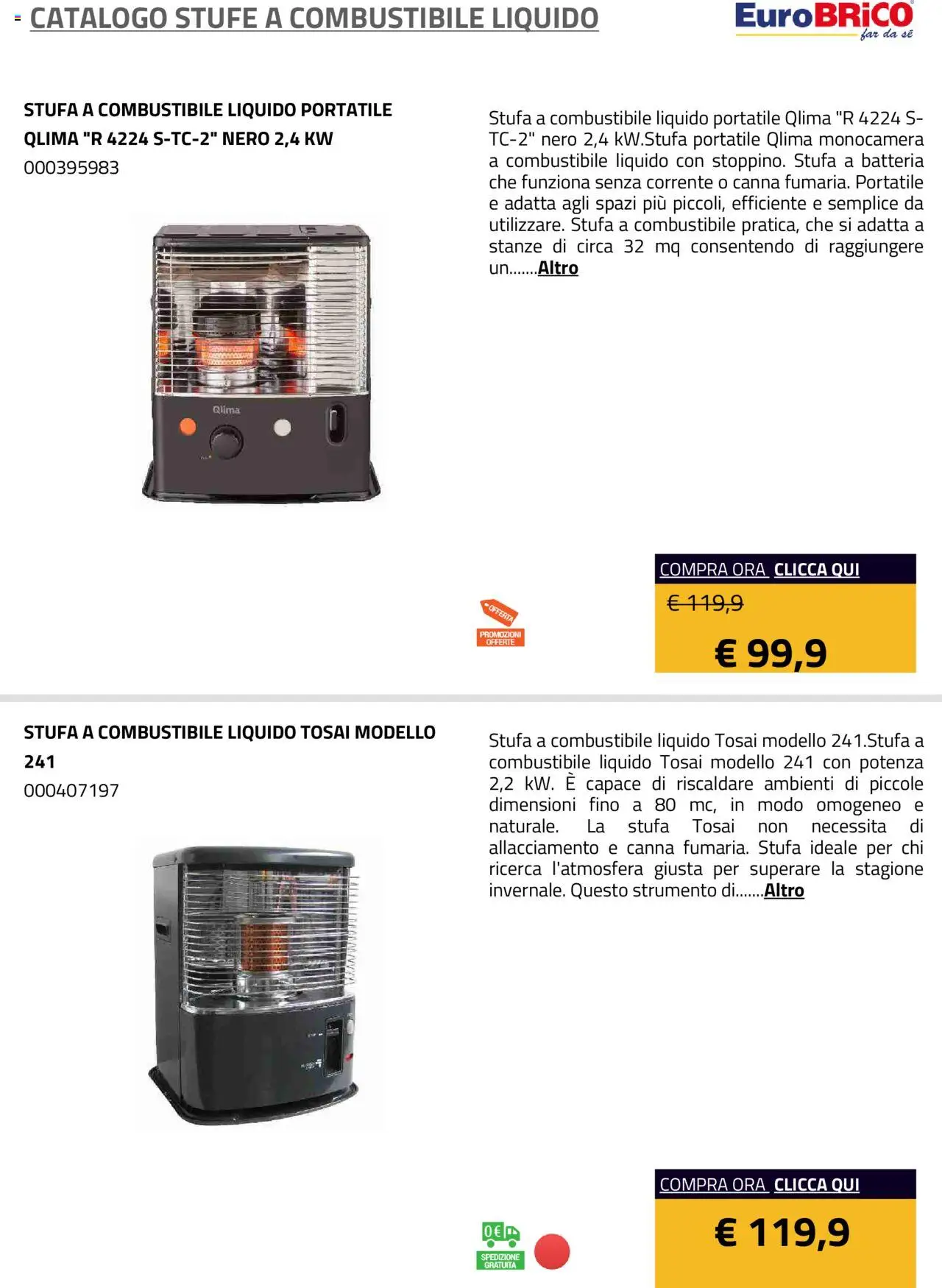 Eurobrico Stufe a Combustibile Liquido catalogo - pagina 4 - valido dal 23/07/2025