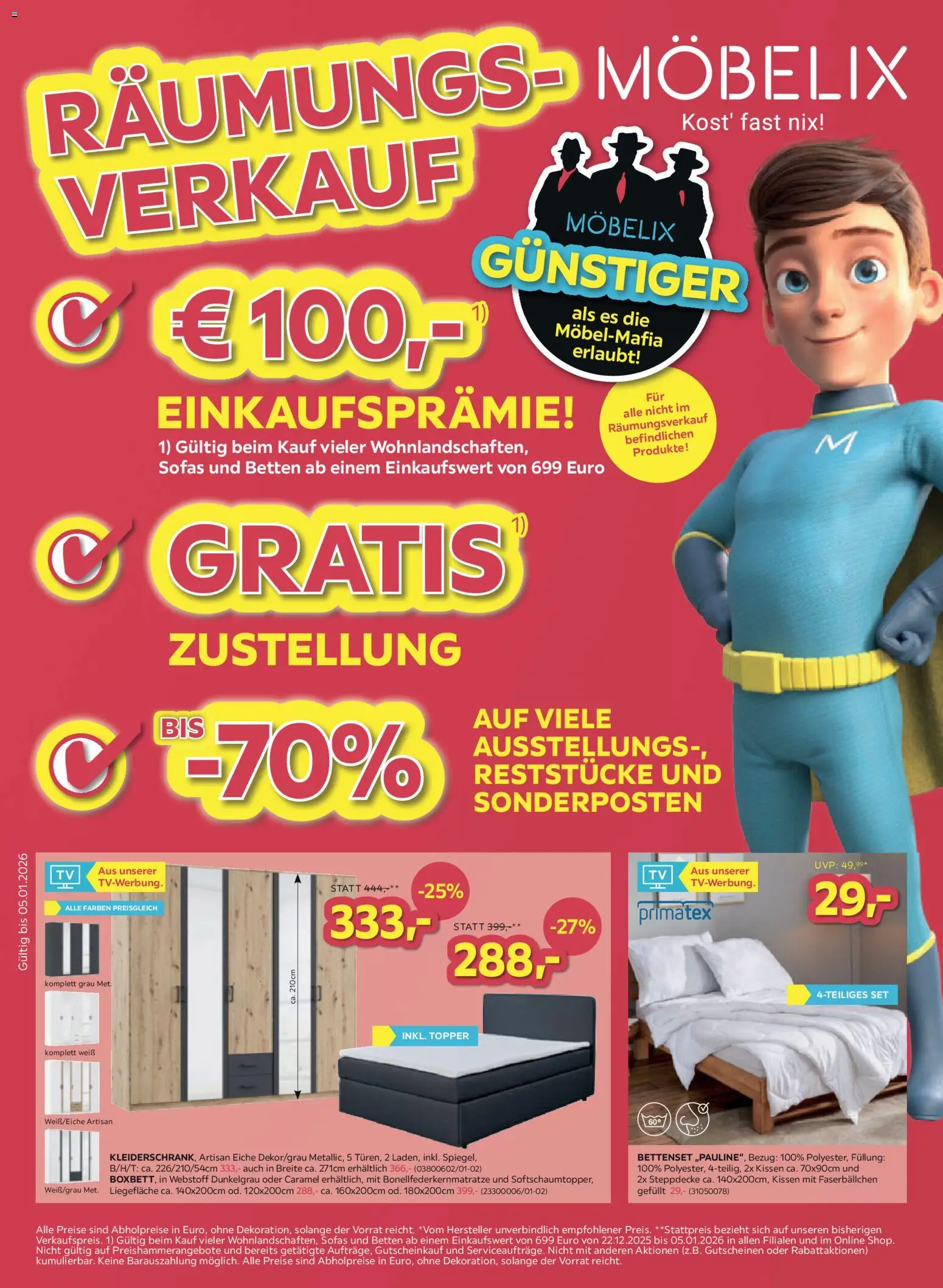Möbelix Räumungs-Verkauf - Seite 1- gültig ab 22.12.2025