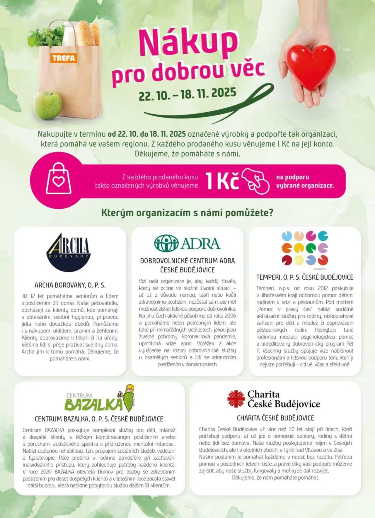 Trefa leták - Nákup pro dobrou věc - strana 1- platný od 22.10.2025