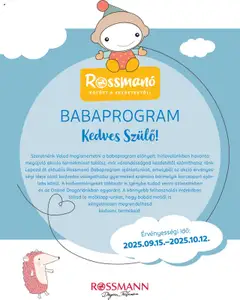 Előnézet Rossmann - Babaprogram érvényes 2025.09.15.-tól