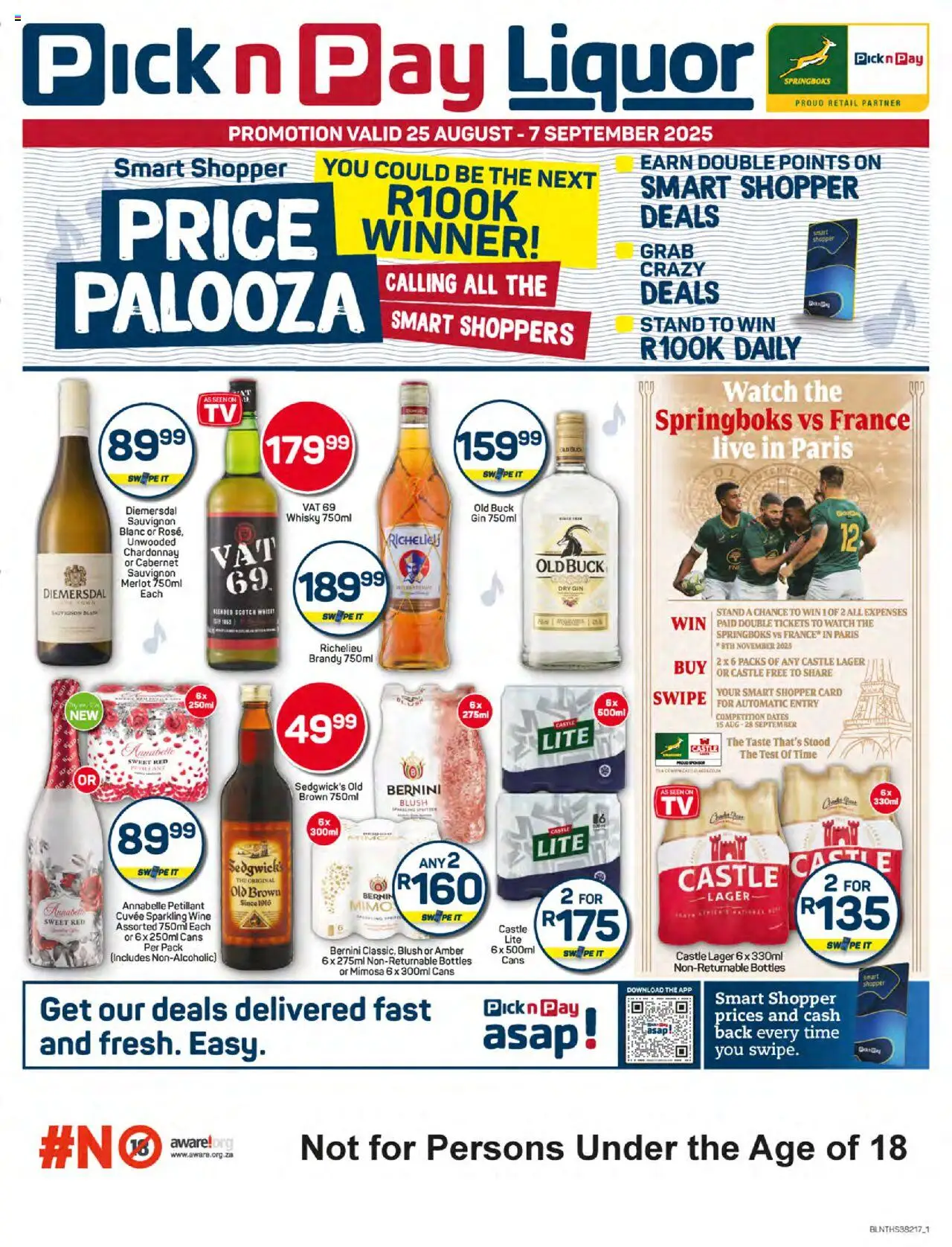 Pick n Pay - Liquor Specials - page 1- valid from 25/08/2025