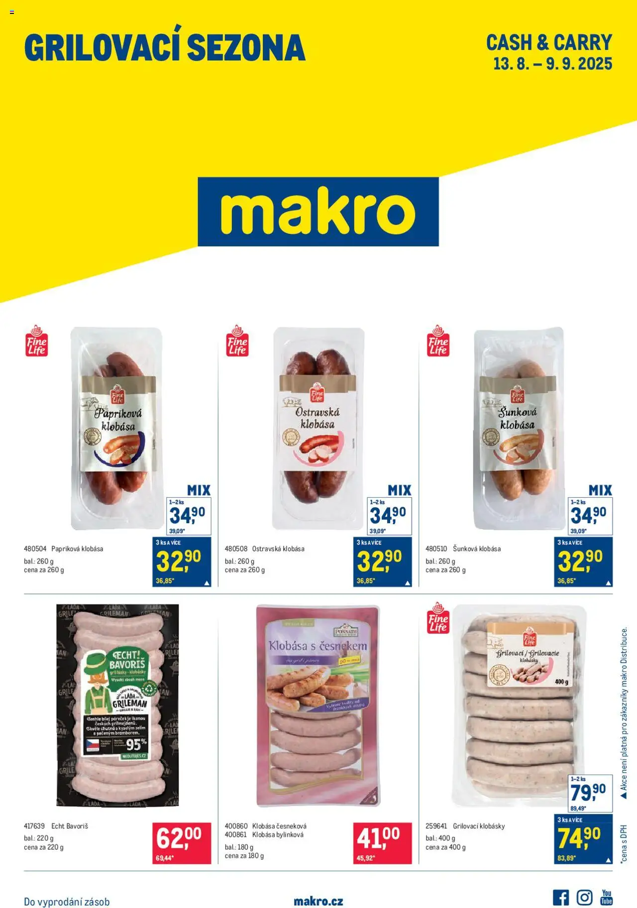 Makro leták - Grilovací sezona - strana 1- platný od 13.08.2025
