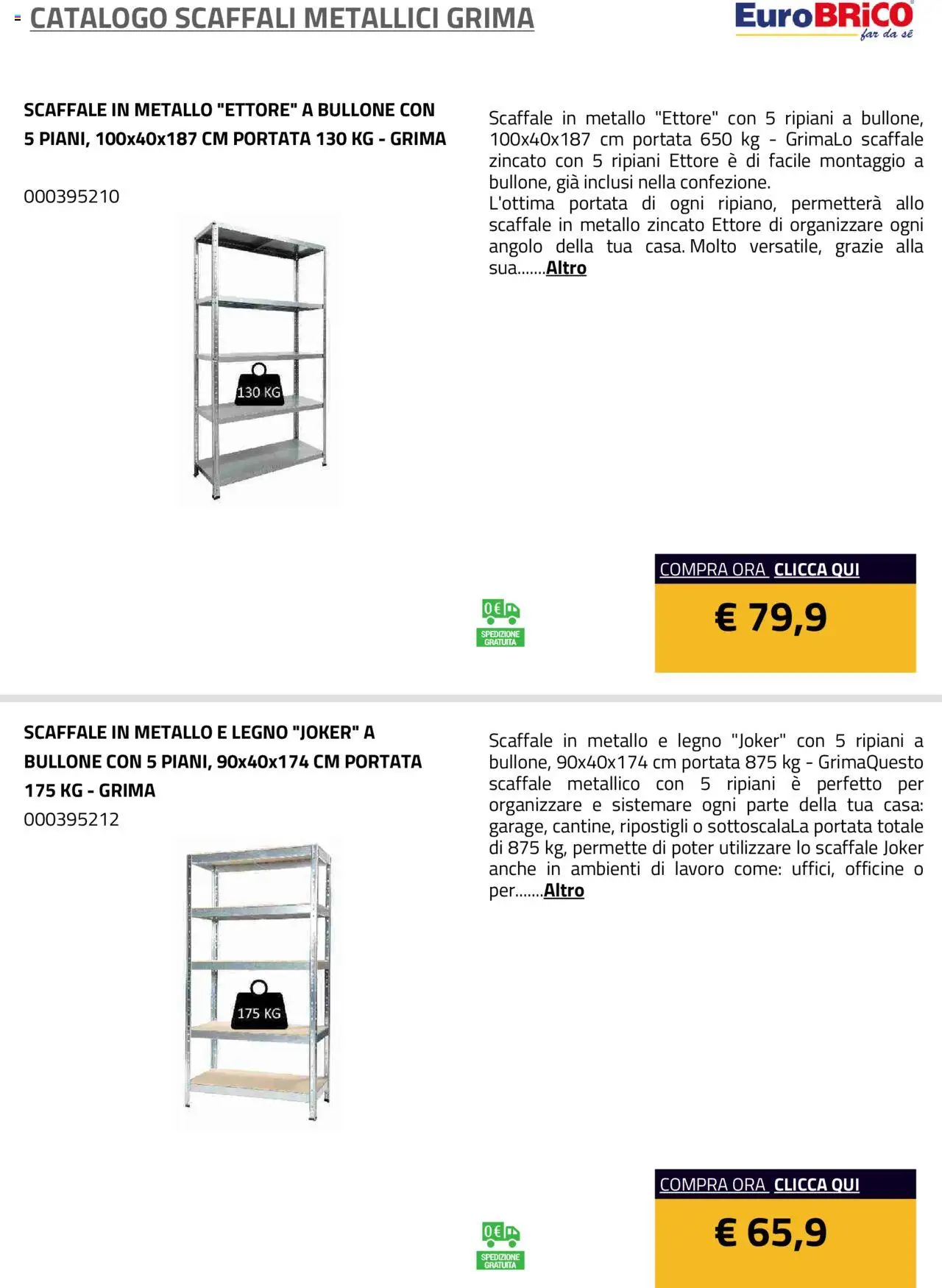 Eurobrico Scaffali metallici Grima catalogo - pagina 14 - valido dal 23/07/2025