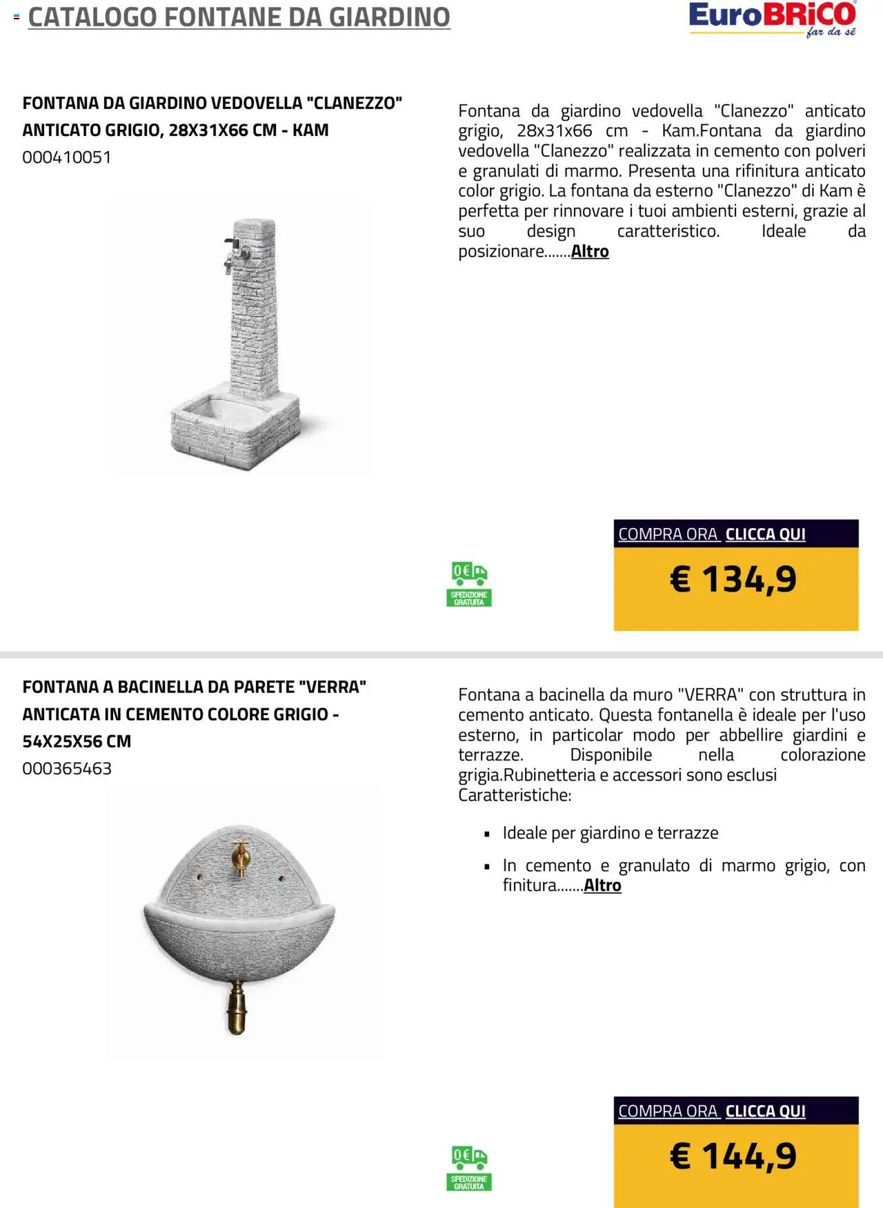 Eurobrico Fontane da Giardino catalogo - pagina 11 - valido dal 23/07/2025