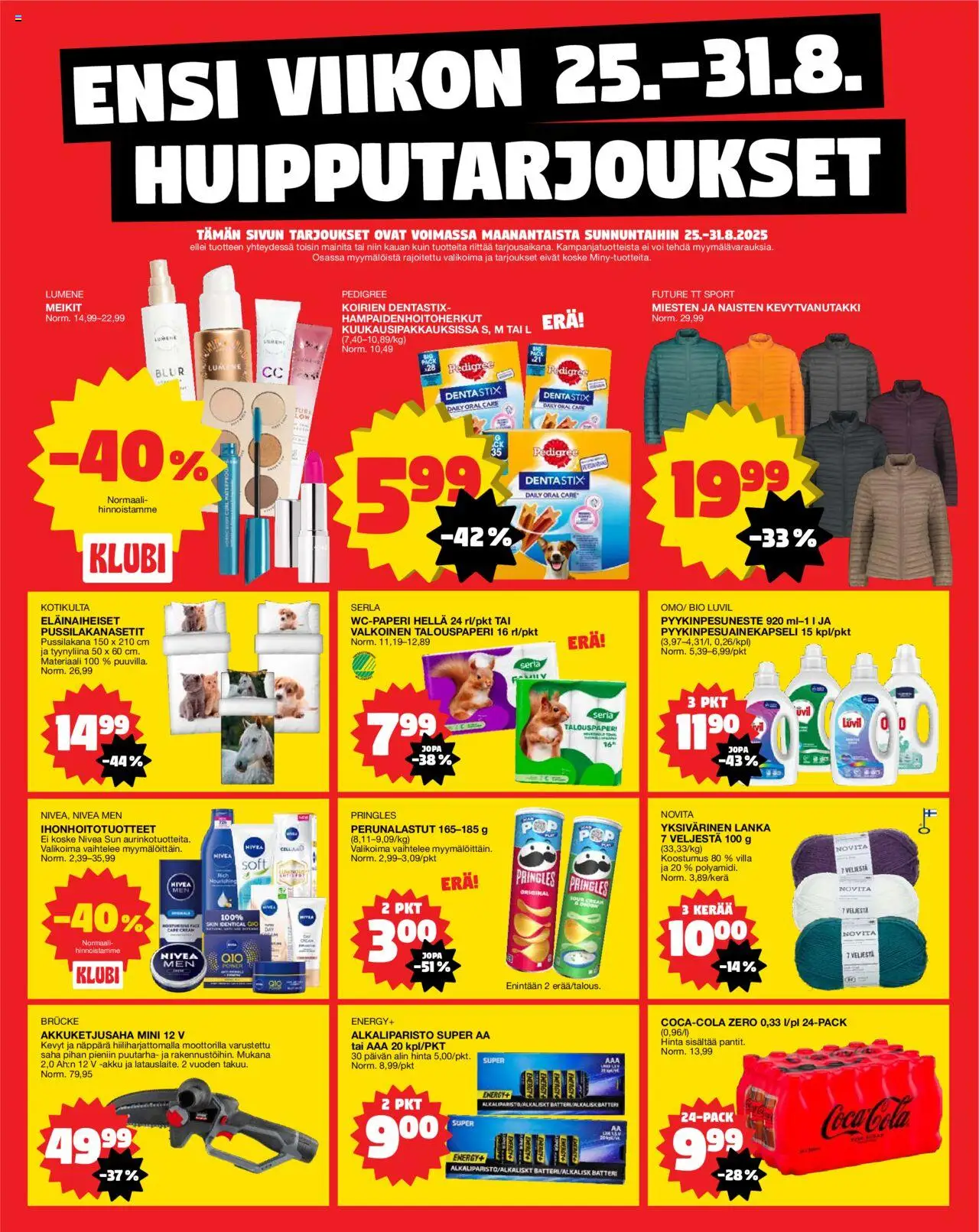 Tokmanni - Ensi viikon huipputarjoukset - sivu 1- voimassa alkaen 25/08/2025