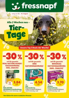 Vorschau Fressnapf Flugblatt gültig ab 13.08.2025