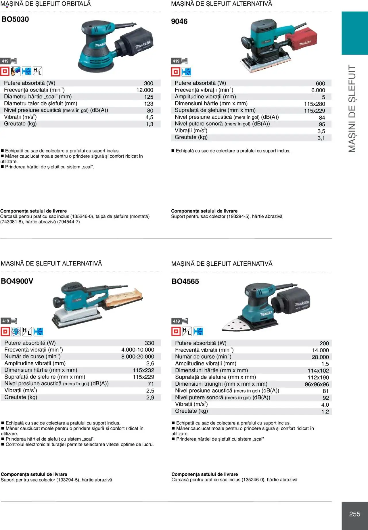 Makita catalog - Mașini Profesionale  - pagina 255- valabil de la 08.01.2025