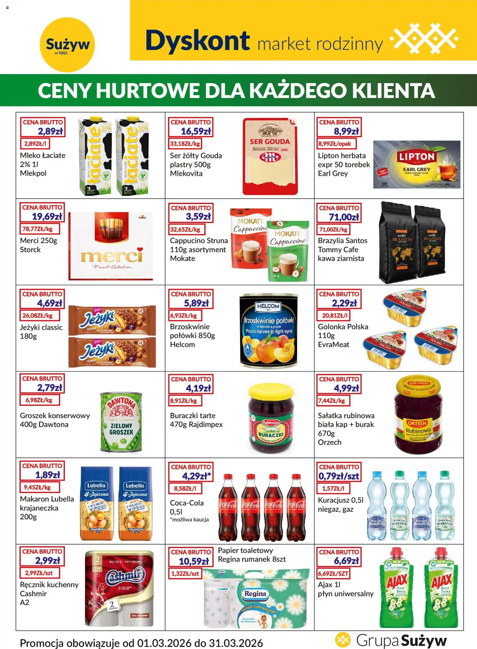 Sużyw gazetka - Dyskont - strona 1- ważny od 01.03.2026