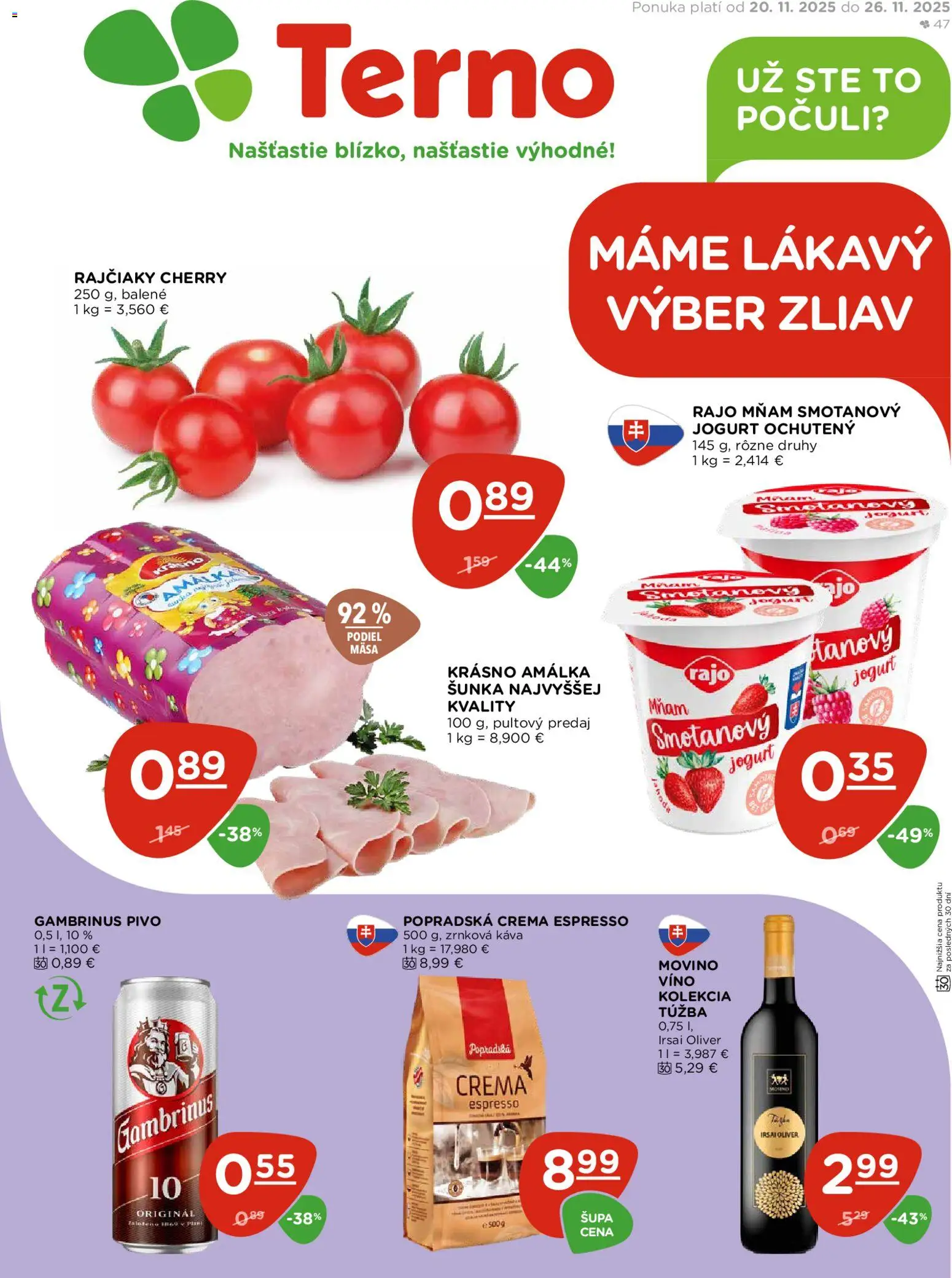 Terno leták - strana 1- platný od 20.11.2025