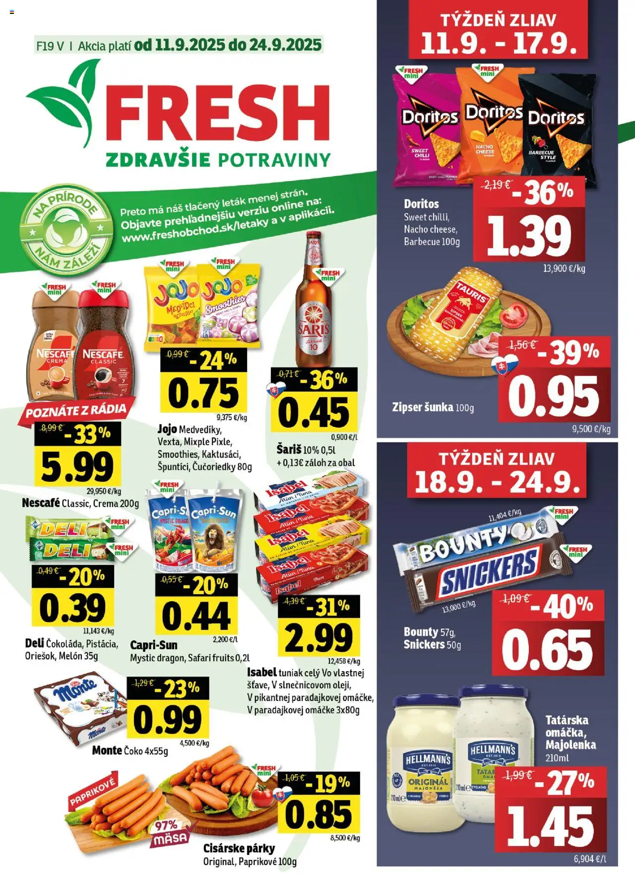 Fresh Východné Slovensko - strana 1- platný od 11.09.2025