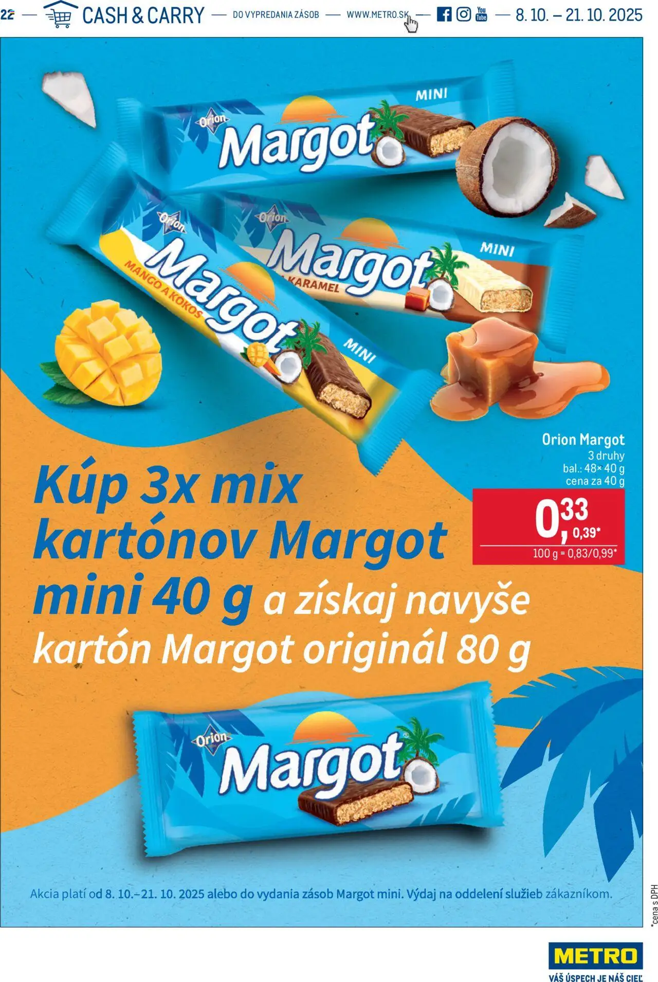 Metro Kúp 3 kartóny Margot a získaj ďalší zadarmo - strana 1- platný od 08.10.2025