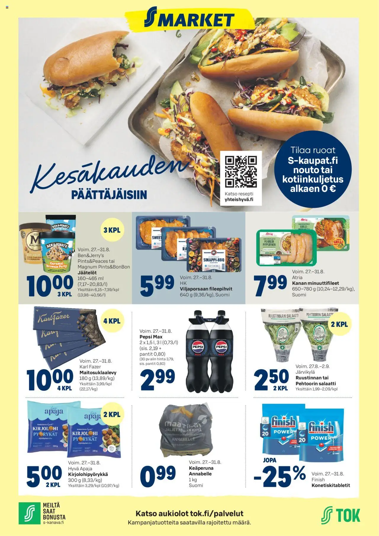 S-market tarjoukset - Kesäkauden päättäjäis - sivu 1- voimassa alkaen 27/08/2025