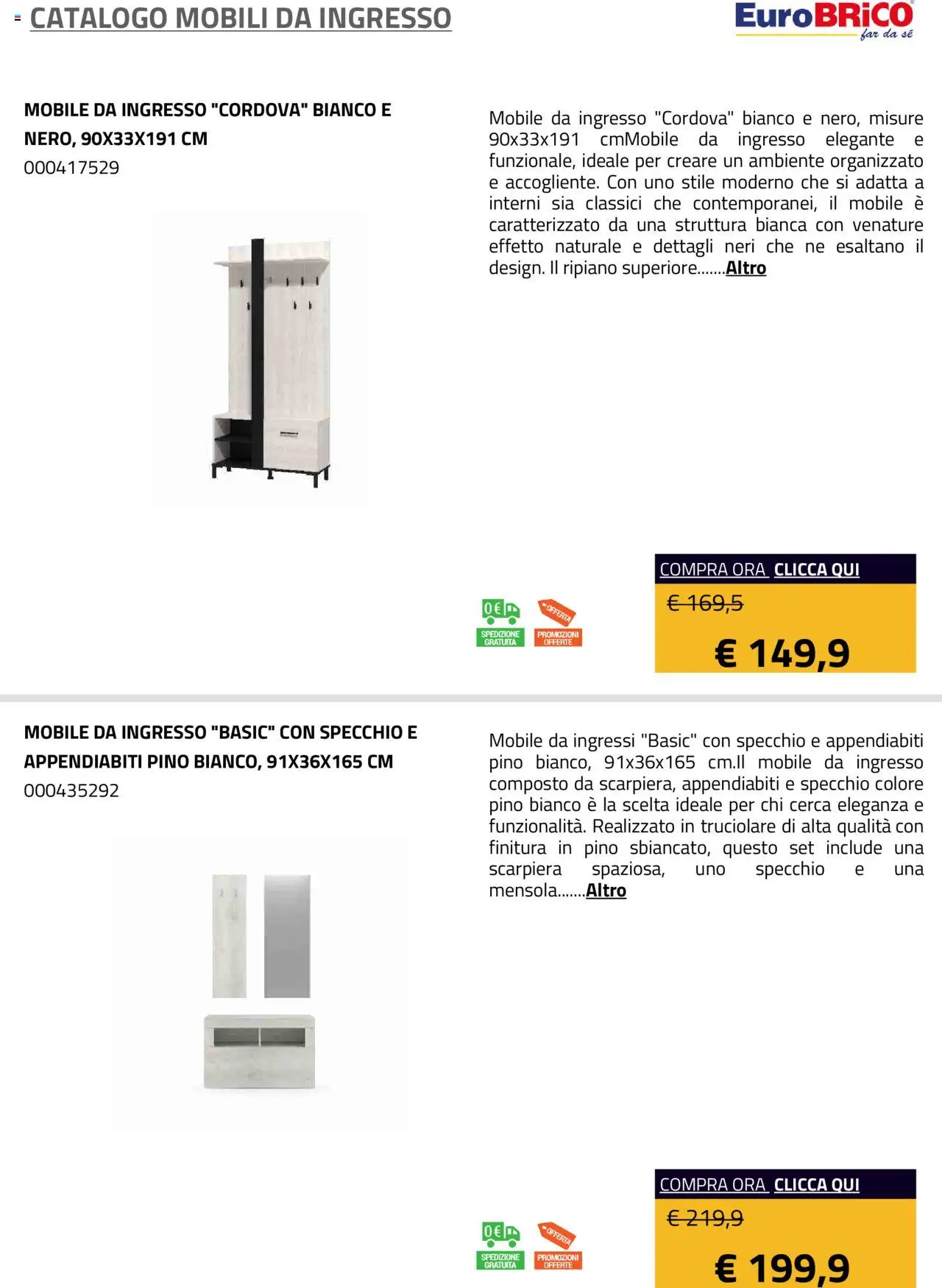 Eurobrico Mobili da ingresso catalogo - pagina 5 - valido dal 23/07/2025
