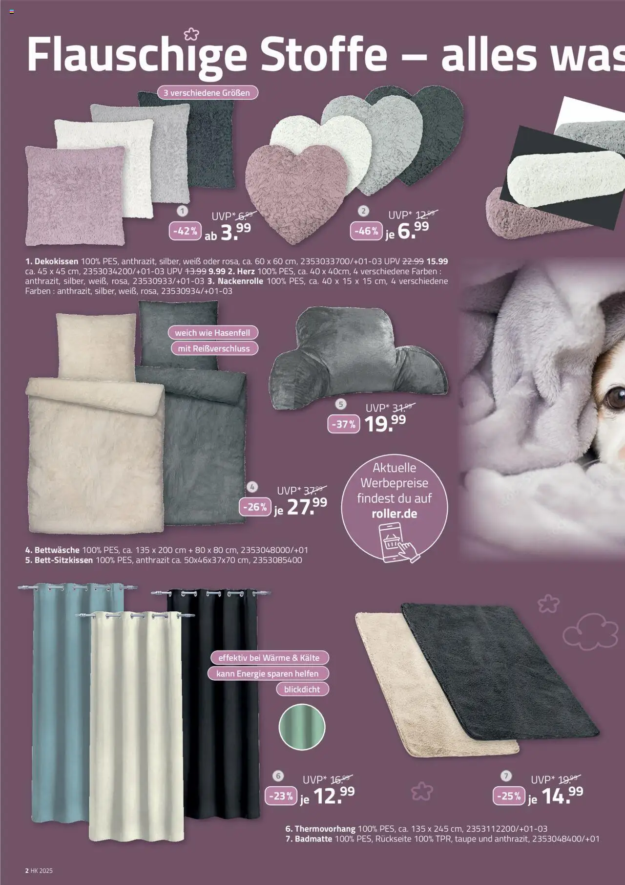 Roller  Textilienmagazin 2025 - Seite 2 - gültig ab 05.10.2025