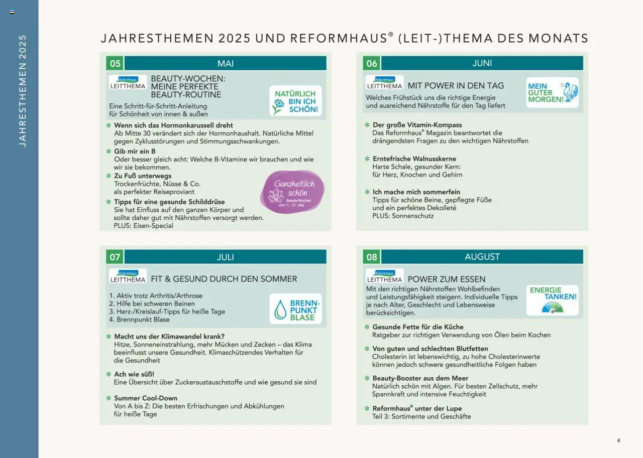 Reformhaus Bacher Themenplan 2025 - Seite 4 - gültig ab 01.01.2025