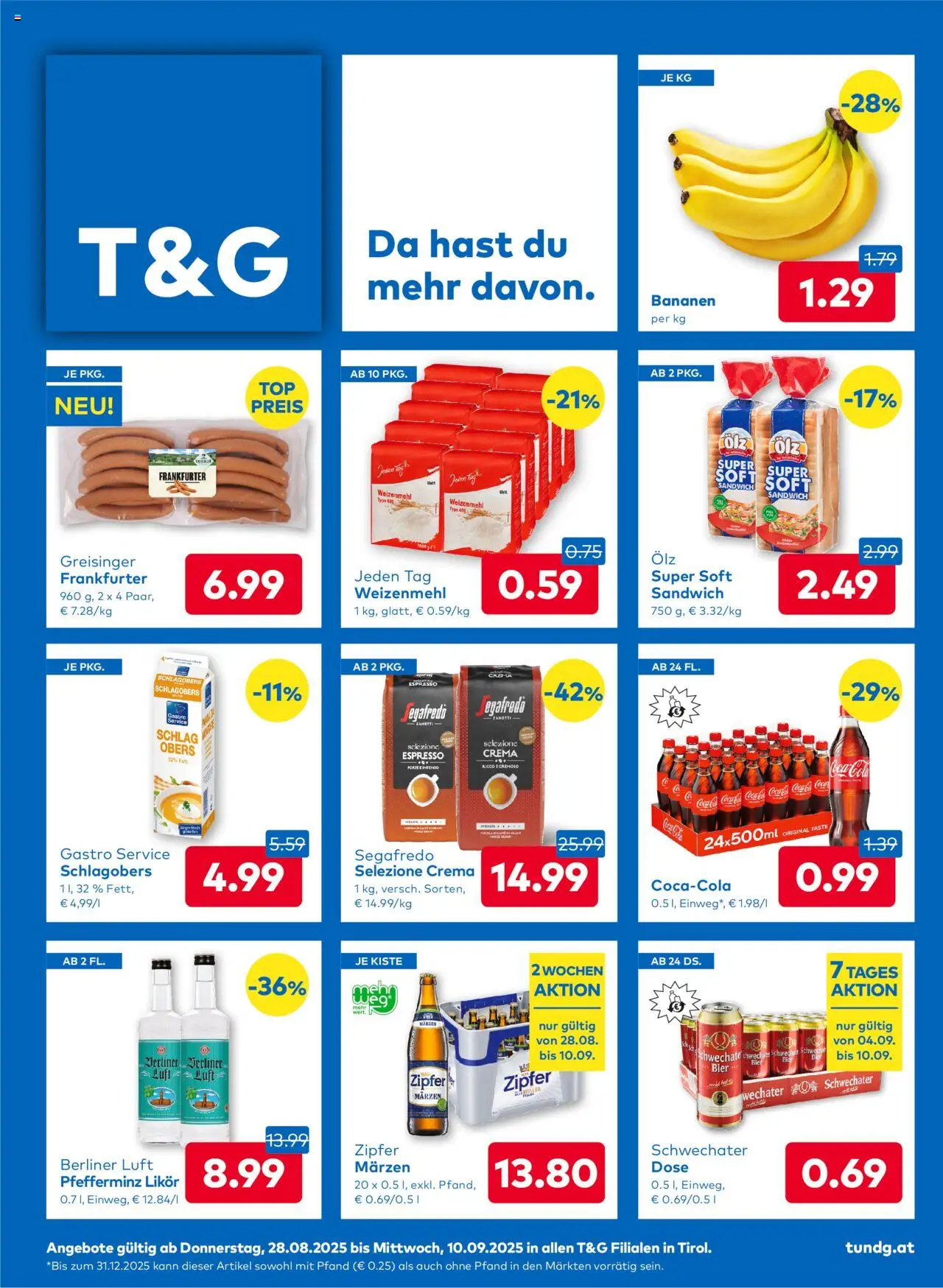 T&G Flugblatt - Seite 1- gültig ab 28.08.2025