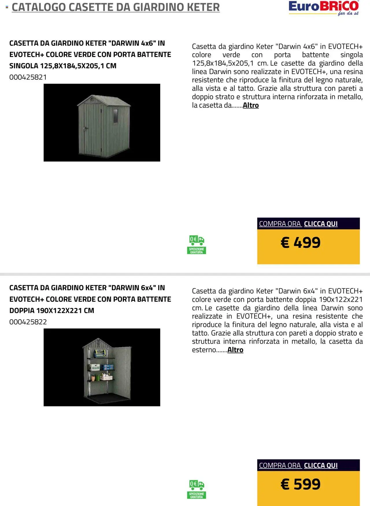 Eurobrico Casette da Giardino Keter catalogo - pagina 17 - valido dal 23/07/2025