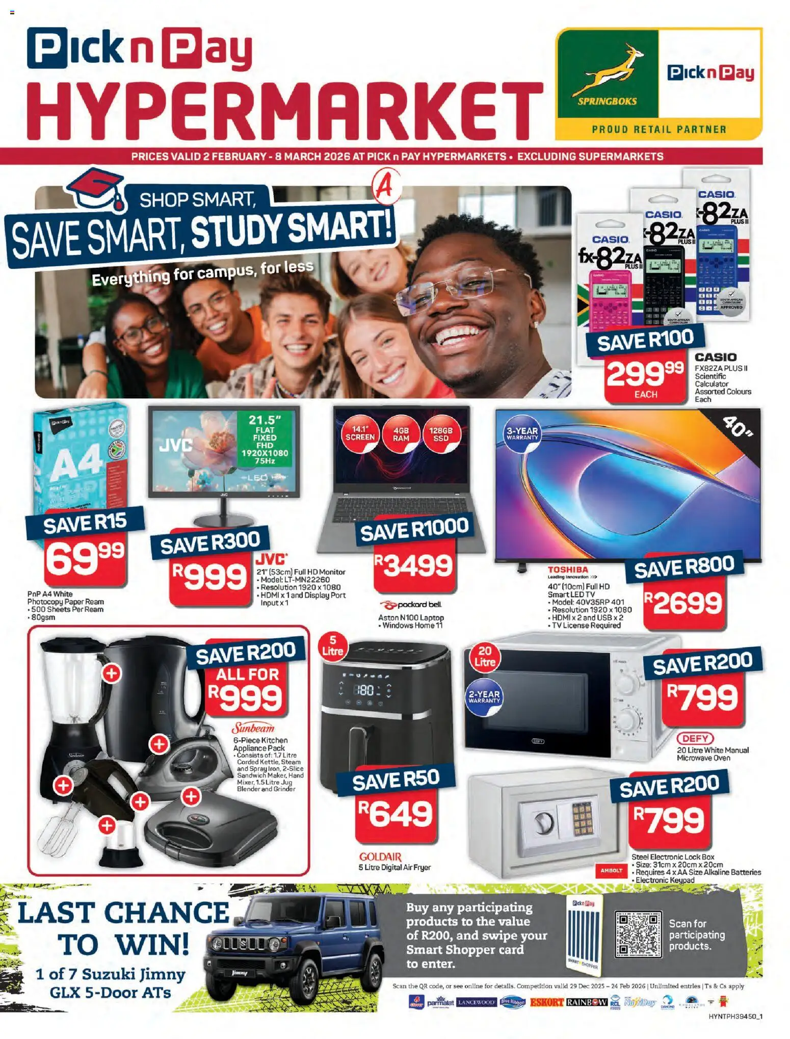 Pick n Pay - Hypermarket Back To Varsity Specials - page 1- valid from 02/02/2026