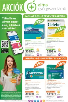 Előnézet Alma Gyógyszertárak Akciós újság érvényes 2026.01.01.-tól