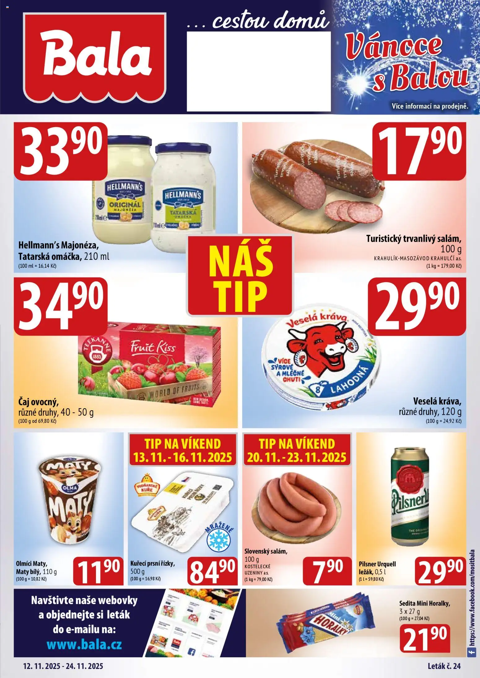 BALA velký leták + - strana 1- platný od 12.11.2025