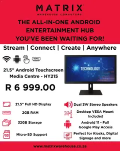 Preview Matrix Warehouse All-In-One Android Entertainment Hub valid from 08/12/2025
