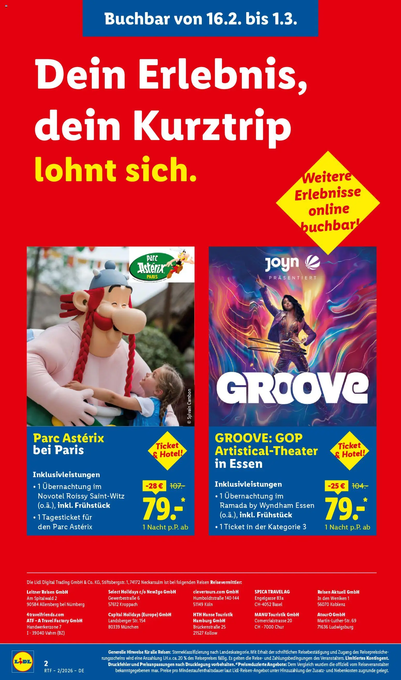Lidl Reisen Prospekt 	 - Seite 2 - gültig ab 14.02.2026